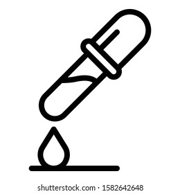 Pipette icon. Outline pipette vector icon for web design isolated on white background
