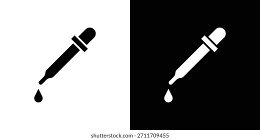 Icono de pipeta Establecer colección. Silueta de Vector.