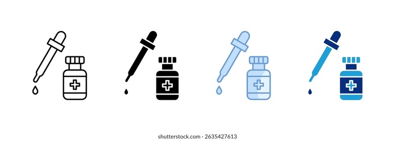 Pipette Icon Set Multiple Style Collection