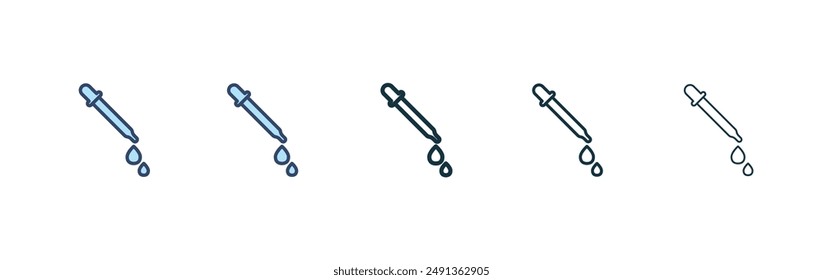 Pipette icon set on white background