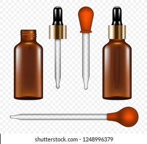 Pipette icon set. Realistic set of pipette vector icons for web design