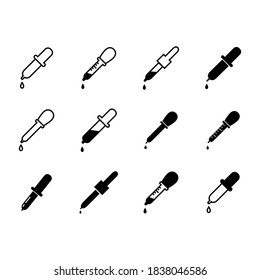 Pipette icon set vector sign and symbols
