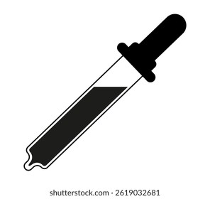 Pipette icon. Simple linear dropper pattern. Used for cosmetic and medical needs. EPS 10 vector illustrations