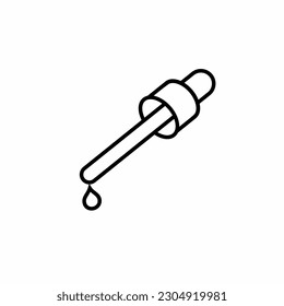 pipette icon. Simple outline pipette vector icon. On white background.