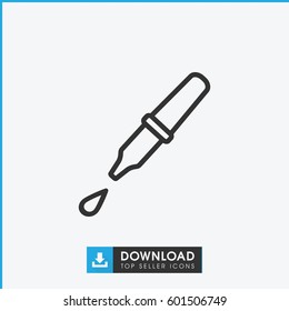pipette icon. simple outline pipette vector icon. on white background.
