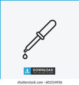 pipette icon. simple outline pipette vector icon. on white background.