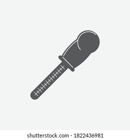 Icono de la pipeta con un estilo simple aislado en fondo blanco. Símbolo de gotero