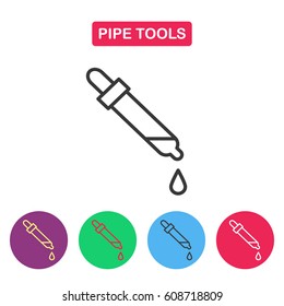Pipette icon. Simple thin line icon for websites, web design, mobile app, infographics.