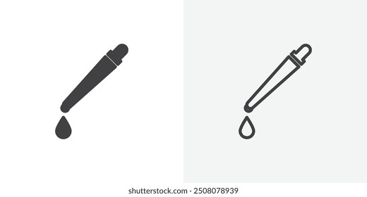 Pipette icon in solid and outlined style