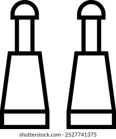 icono de pipeta. Diseño de estilo lineal delgado aislado sobre fondo blanco