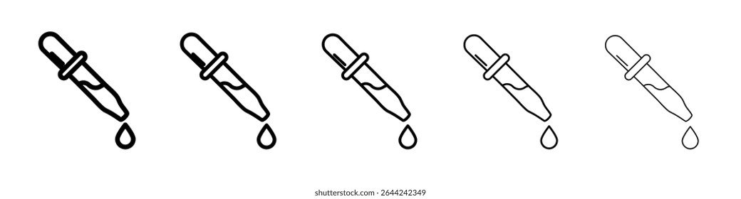 pipette icon thin outline logo mark set