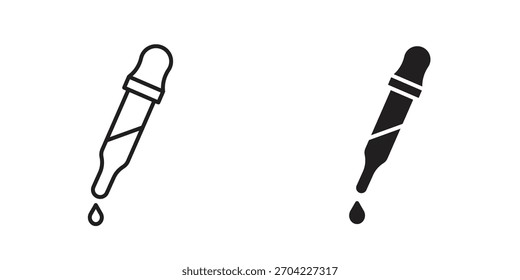 Icono de pipeta en estilo plano y trazo delgado.