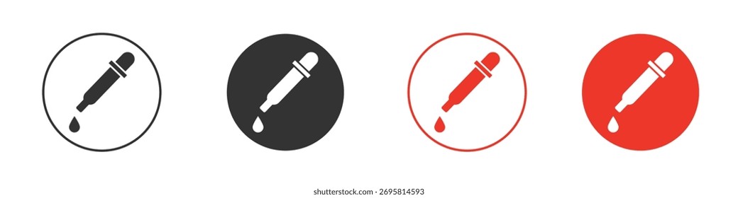 ícone de pipeta coleção de vetores. ilustrações de símbolos de ações de vetores