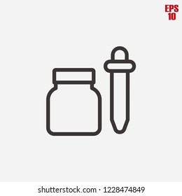 Pipette icon, vector line icon