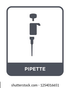 pipette icon vector on white background, pipette trendy filled icons from Health and medical collection, pipette simple element illustration