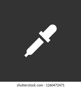 pipette icon vector. pipette sign on black background. pipette icon for web and app
