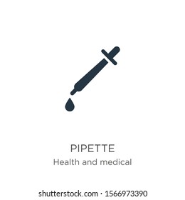 Pipette icon vector. Trendy flat pipette icon from health and medical collection isolated on white background. Vector illustration can be used for web and mobile graphic design, logo, eps10