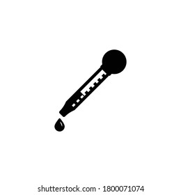 Pipette icon for your website, logo, app, UI, product print. Pipette concept flat Silhouette vector illustration icon