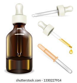Pipette icons set. Realistic set of pipette vector icons for web design isolated on white background