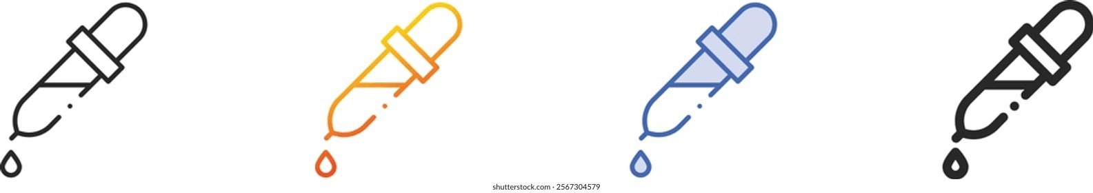 pipette icon.Thin Linear, Gradient, Blue Stroke and bold Style Design Isolated On White Background