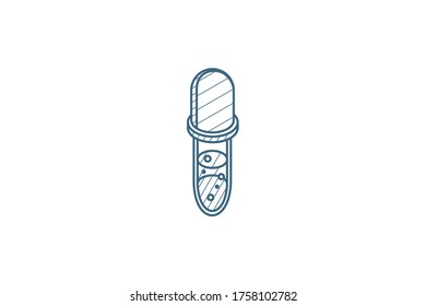 pipette isometric icon. 3d vector illustration. Isolated line art technical drawing. Editable stroke