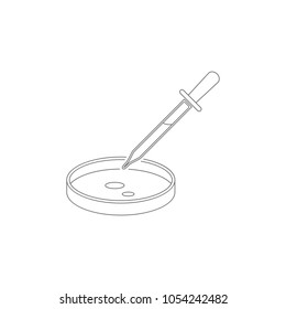 pipette with laboratory glass icon. Simple element illustration. pipette with laboratory glass symbol design template. Can be used for web and mobile on white background