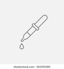 Pipette line icon for web, mobile and infographics. Vector dark grey icon isolated on light grey background.