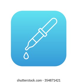 Pipette line icon for web, mobile and infographics. Vector white icon on the blue gradient square with rounded corners isolated on white background.