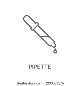 Pipette linear icon. Modern outline Pipette logo concept on white background from Health and Medical collection. Suitable for use on web apps, mobile apps and print media.