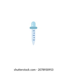 Pipette Measure Flat Icon - Science and Chemical Elements Icon Vector Illustration Isolated.