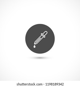 Pipette, medicine dropper icon. Isolated on white background. Vector illustration, eps 10.