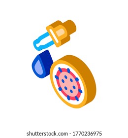 Pipette Microbe Icon Vector. Isometric Pipette Microbe sign. color isolated symbol illustration