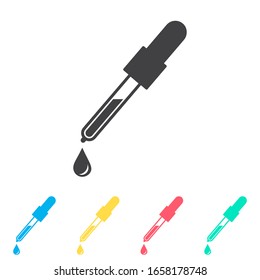 Pipette multi color icon set. Simple glyph, flat vector of medical icons for ui and ux, website or mobile application