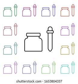 Pipette multi color style icon. Simple thin line, outline vector of medical icons for ui and ux, website or mobile application