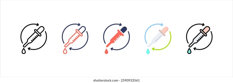 Pipette Multi Style Icon Set
