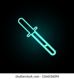 Pipette neon icon. Simple thin line, outline vector of web icons for ui and ux, website or mobile application