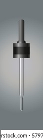 Pipette on a gray background. Realistic Pipette icon. Tool for laboratory. Vector.