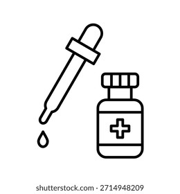 Vektorgrafik des Pipettenumrisssymbols