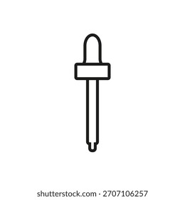Icono de Vector de contorno de pipeta. Ilustración aislada del arte de la línea en un fondo blanco.
