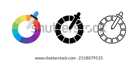 Pipette pallete icon. Picker pallete tool signs. Pipette spectrum tool icon. Stock vector