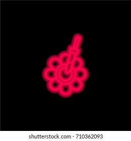 Pipette red glowing neon ui ux icon. Glowing sign logo vector