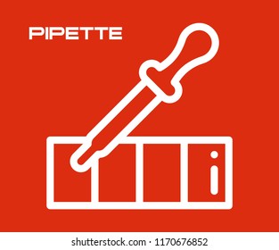 PIPETTE SYMBOL VECTOR ICON