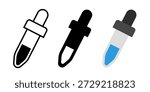 Pipette. Vector flat icons set isolated on white background.