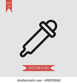 Pipette vector icon, illustration symbol