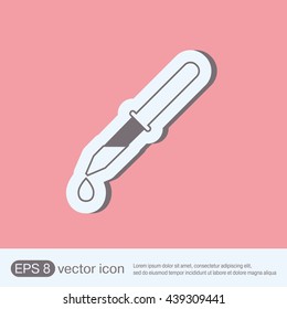 Pipette web icon. eyedropper icon. medical equipment