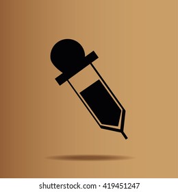 Pipette web vector icon,lab equipment