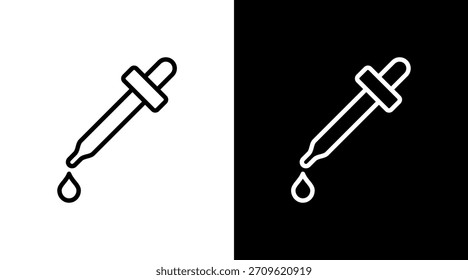 Pipette White Icon Set Design