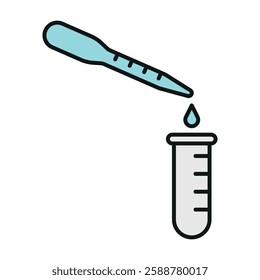 Pipettes icon designed with a precise flair, offering a professional look for projects related to laboratory research or medical testing.