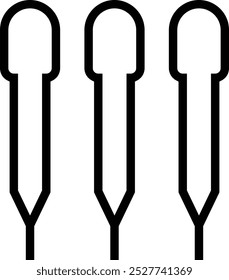 pipettes icon. Thin linear style design isolated on white background
