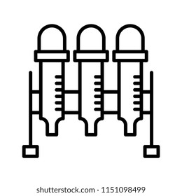 Pipettes outline vector icon.